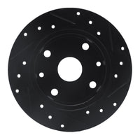 R1 Concepts R1 81-85 Mazda RX-7 Rear Left Drilled & Slotted Black Brake Rotor