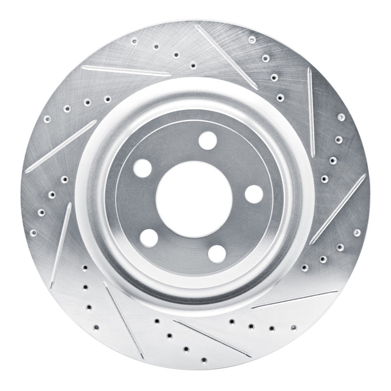 R1 Concepts R1 20-25 Ford Explorer Rear Right Drilled & Slotted Silver Brake Rotor