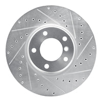 R1 Concepts R1 95-01 BMW 750IL Front Right Drilled & Slotted Silver Brake Rotor