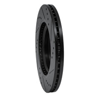 R1 Concepts R1 11-19 Nissan Sentra Front Left Drilled & Slotted Black Brake Rotor