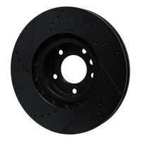 R1 Concepts R1 2011-2018 Porsche Cayenne Left Front Drilled & Slotted Black Brake Rotor
