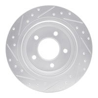 R1 Concepts R1 04-08 Chrysler Pacifica Rear Right Drilled & Slotted Silver Brake Rotor