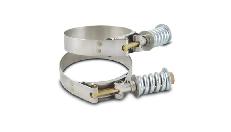 Vibrant SS T-Bolt Clamps Pack of 2 Size Range: 3.53in to 3.83in OD For use w/ 3.25in ID Coupling