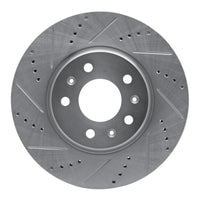 R1 Concepts R1 03-08 Cadillac CTS Front Left Drilled & Slotted Silver Brake Rotor
