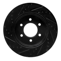 R1 Concepts R1 99-07 Ford E-350 Econoline Club Wagon Rear Right Drilled & Slotted Black Brake Rotor