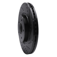 R1 Concepts R1 2013-2025 Infiniti Q60 Front Right Drilled & Slotted Black Brake Rotor