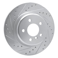 R1 Concepts R1 11-16 BMW 528I xDrive Rear Left Drilled & Slotted Silver Brake Rotor