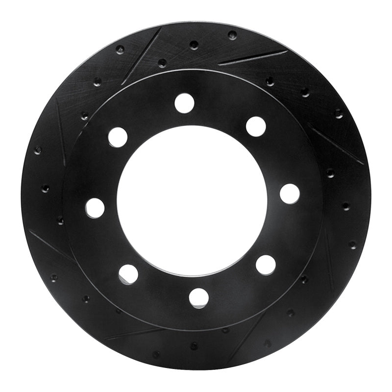 R1 Concepts R1 99-07 Ford E-250 Econoline Rear Left Drilled & Slotted Black Brake Rotor