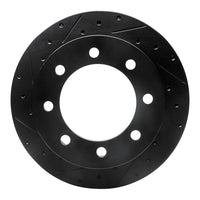 R1 Concepts R1 99-07 Ford E-250 Econoline Rear Left Drilled & Slotted Black Brake Rotor