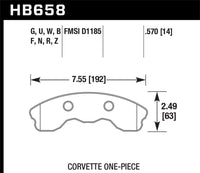Hawk Performance Hawk 06-10 Chevy Corvette (Improved Pad Design) Front HPS Street Brake Pads