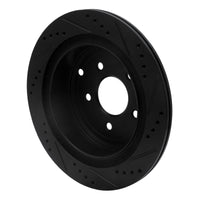 R1 Concepts R1 2003-2024 Infiniti M37 Rear Left Drilled & Slotted Black Brake Rotor