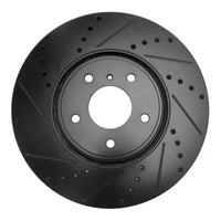 R1 Concepts R1 05-14 Infiniti FX35 Front Left Drilled & Slotted Black Brake Rotor