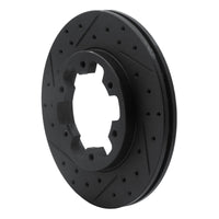 R1 Concepts R1 83-85 Nissan 720 DATSUN Front Left Drilled & Slotted Black Brake Rotor