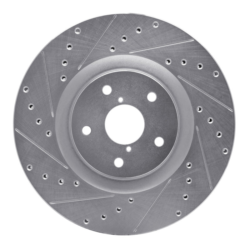 R1 Concepts R1 19-23 Subaru ASCENT Front Left Drilled & Slotted Silver Brake Rotor