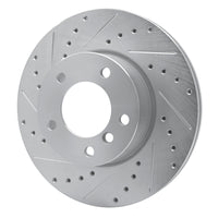 R1 Concepts R1 06-13 BMW 128I Front Left Drilled & Slotted Silver Brake Rotor
