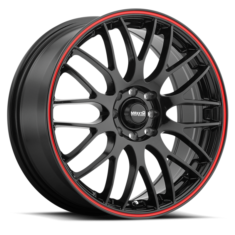 Konig Maxxim Maze 17x7 10x100/114.3 ET40 Black/Red Stripe