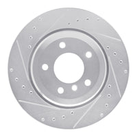 R1 Concepts R1 01-06 BMW 330CI Rear Left Drilled & Slotted Silver Brake Rotor