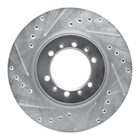 R1 Concepts R1 90-04 Mitsubishi Montero Front Left Drilled & Slotted Silver Brake Rotor