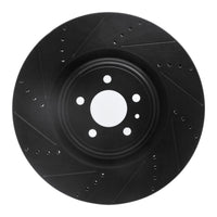 R1 Concepts R1 13-14 Ford Mustang Front Left Drilled & Slotted Black Brake Rotor