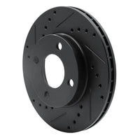 R1 Concepts R1 78-92 Audi 80 Front Left Drilled & Slotted Black Brake Rotor