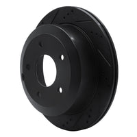 R1 Concepts R1 05-06 Pontiac GTO Rear Left Drilled & Slotted Black Brake Rotor