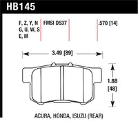 Hawk Performance Hawk Acura / Honda HT-10 Race Rear Brake Pads