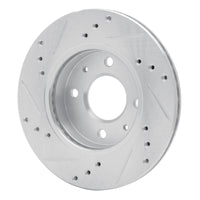 R1 Concepts R1 86-17 Nissan TSURU (Mexico) Front Right Drilled & Slotted Silver Brake Rotor