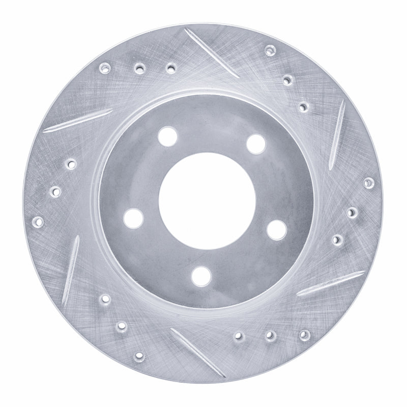 R1 Concepts R1 98-00 Chrysler LHS Front Right Drilled & Slotted Silver Brake Rotor