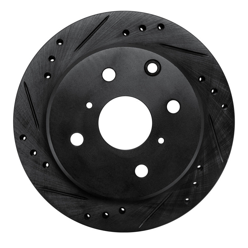 R1 Concepts R1 82-85 Toyota Celica Rear Right Drilled & Slotted Black Brake Rotor