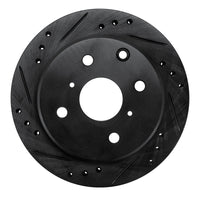 R1 Concepts R1 82-85 Toyota Celica Rear Right Drilled & Slotted Black Brake Rotor