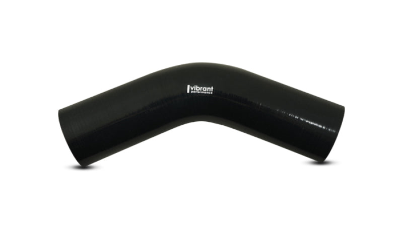 Vibrant 4 Ply Reinforced Silicone Elbow Connector - 3.5in I.D. - 45 deg. Elbow (BLACK)