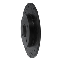 R1 Concepts R1 02-04 Ford Focus Rear Right Drilled & Slotted Black Brake Rotor