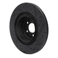 R1 Concepts R1 10-14 BMW X5 Rear Left Drilled & Slotted Black Brake Rotor