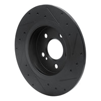R1 Concepts R1 14-20 Infiniti QX30 Rear Left Drilled & Slotted Black Brake Rotor