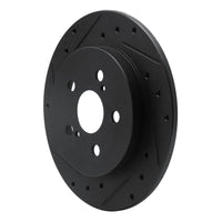 R1 Concepts R1 09-24 Lexus CT200H Rear Left Drilled & Slotted Black Brake Rotor