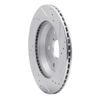 R1 Concepts R1 19-25 Subaru Impreza Rear Left Drilled & Slotted Silver Brake Rotor
