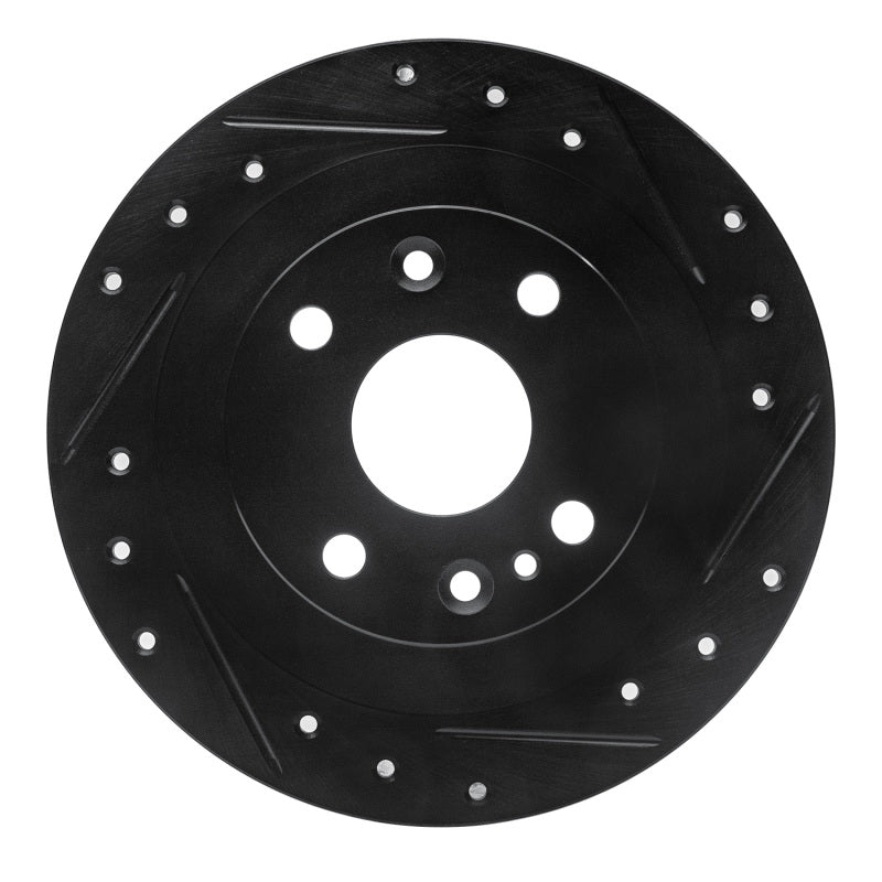 R1 Concepts R1 1990-2003 Ford Escort Rear Right Drilled & Slotted Black Brake Rotor