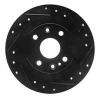R1 Concepts R1 1990-2003 Ford Escort Rear Right Drilled & Slotted Black Brake Rotor