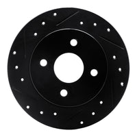 R1 Concepts R1 91-98 Saturn SC2 Rear Left Drilled & Slotted Black Brake Rotor