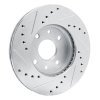 R1 Concepts R1 94-00 Kia SPECTRA Front Right Drilled & Slotted Silver Brake Rotor
