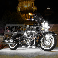 XKGLOW XK Glow Strips Single Color XKGLOW LED Accent Light Motorcycle Kit White - 8xPod + 2x8In