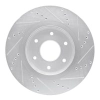 R1 Concepts R1 05-07 Infiniti QX56 Front Left Drilled & Slotted Silver Brake Rotor