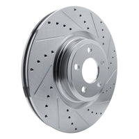 R1 Concepts R1 20-25 Ford Explorer Front Right Drilled & Slotted Silver Brake Rotor