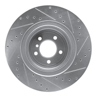 R1 Concepts R1 07-08 BMW ALPINA B7 Rear Left Drilled & Slotted Silver Brake Rotor