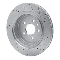 R1 Concepts R1 14-19 Chevrolet Corvette Rear Left Drilled & Slotted Silver Brake Rotor