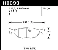 Hawk Performance Hawk 84-4/91 BMW 325 (E30) DTC-50 Race Rear Brake Pads