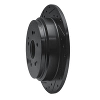 R1 Concepts R1 02-04 Honda Odyssey Rear Left Drilled & Slotted Black Brake Rotor
