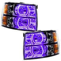 ORACLE Lighting Oracle 07-13 Chevrolet Silverado SMD HL - Black - Square Style - ColorSHIFT