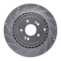 R1 Concepts R1 18-25 Genesis G70 Rear Left Drilled & Slotted Silver Brake Rotor