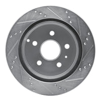 R1 Concepts R1 10-17 Chevrolet Equinox Rear Left Drilled & Slotted Silver Brake Rotor